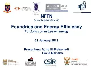 NFTN (proud initiative of the dti) Foundries and Energy Efficiency Portfolio committee on energy