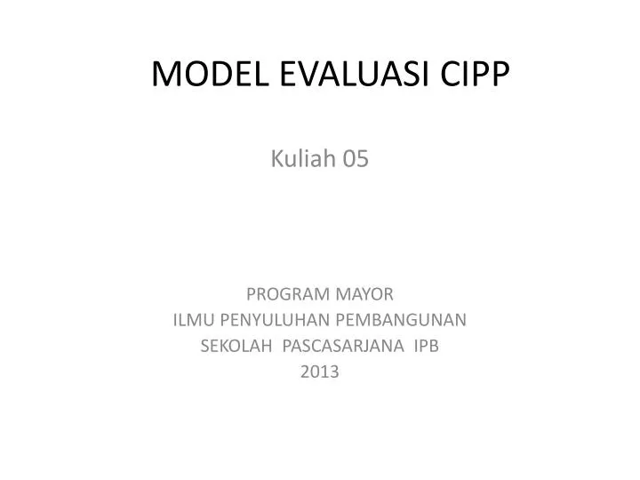 model evaluasi cipp