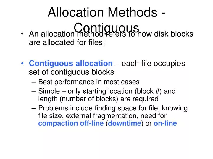 allocation methods contiguous