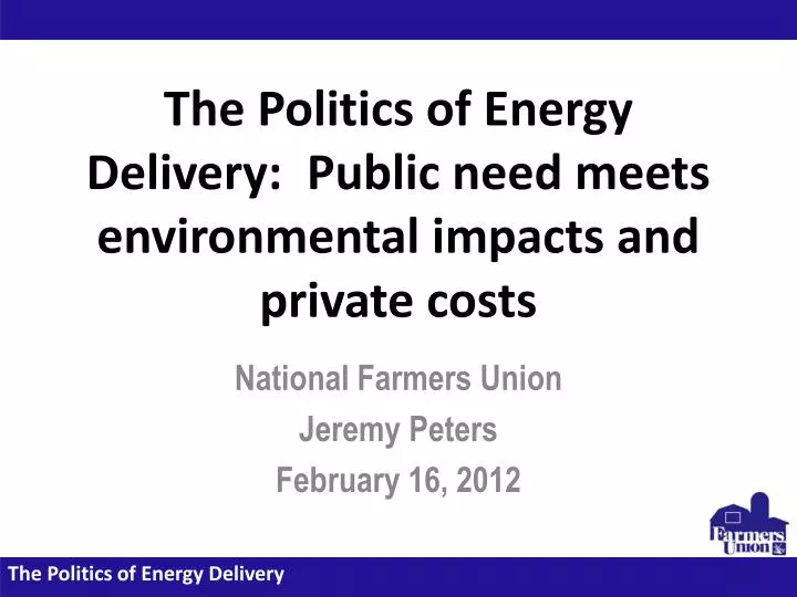 the politics of energy delivery public need meets environmental impacts and private costs