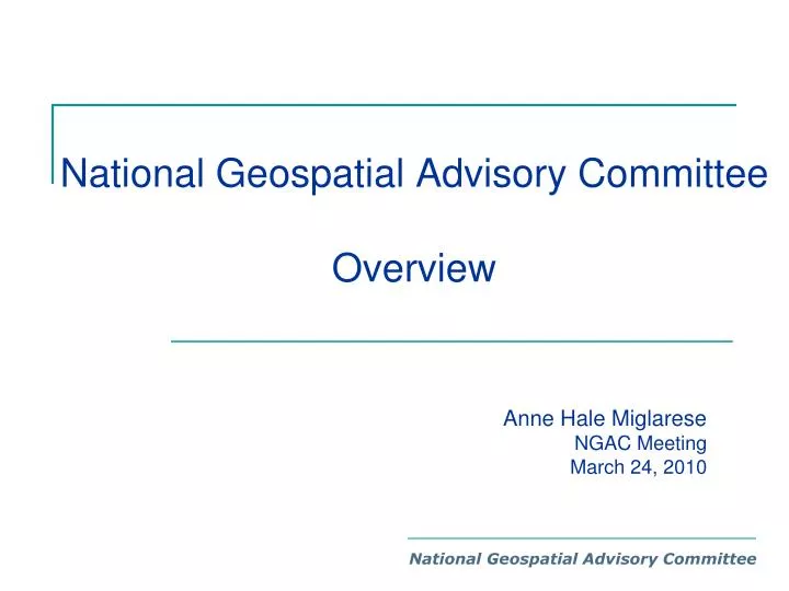 national geospatial advisory committee overview