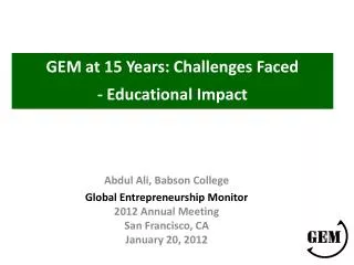 Abdul Ali, Babson College