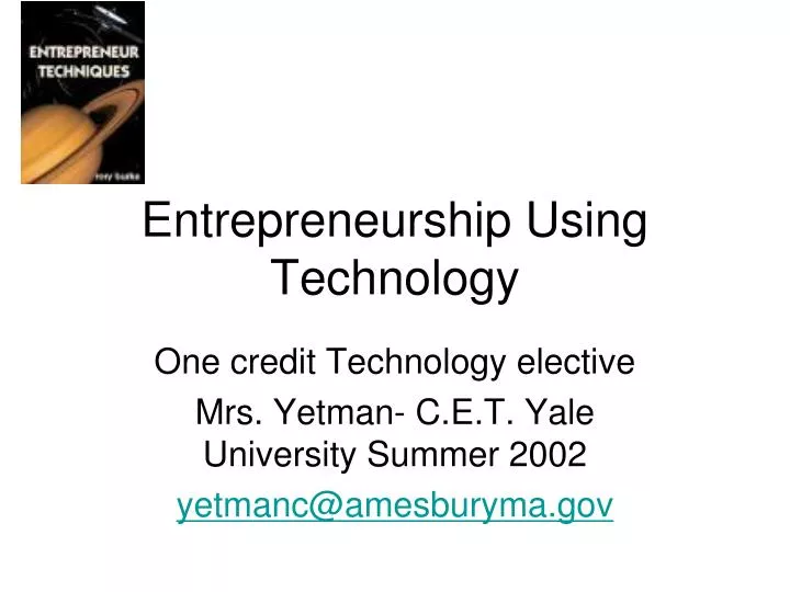 entrepreneurship using technology