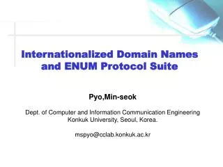 Internationalized Domain Names and ENUM Protocol Suite