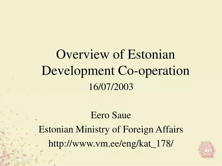 overview of estonian development co operation