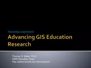 Advancing GIS Education Research