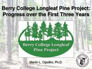 Berry College Longleaf Pine Project: Progress over the First Three Years