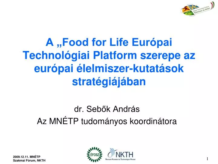 a food for life eur pai technol giai platform szerepe az eur pai lelmiszer kutat sok strat gi j ban