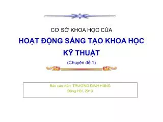 c s khoa h c c a ho t ng s ng t o khoa h c k thu t chuy n 1