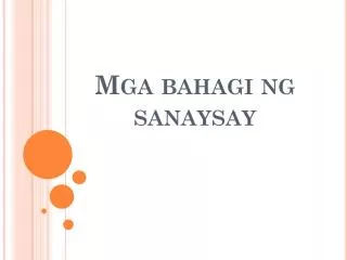 mga bahagi ng sanaysay