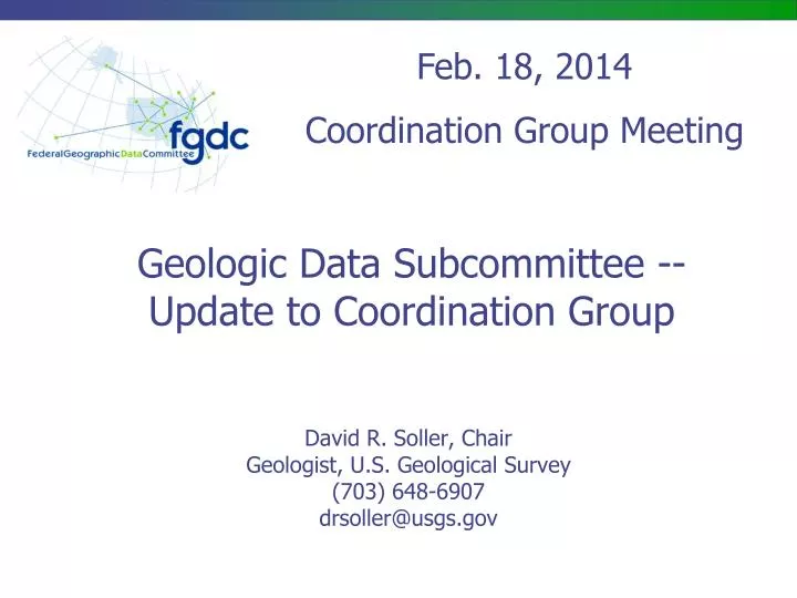 geologic data subcommittee update to coordination group