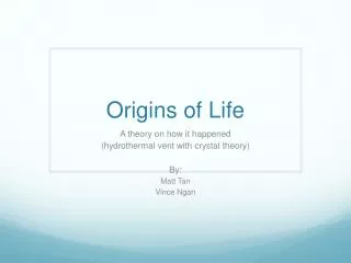 Origins of Life