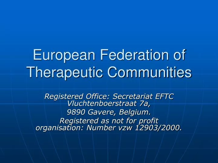 european federation of therapeutic communities