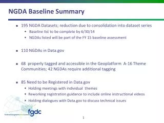 NGDA Baseline Summary
