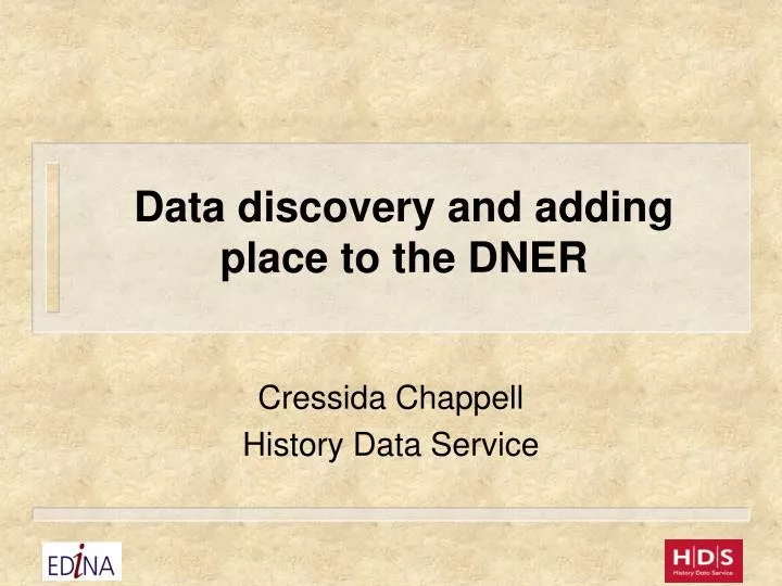 data discovery and adding place to the dner