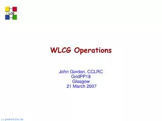 WLCG Operations