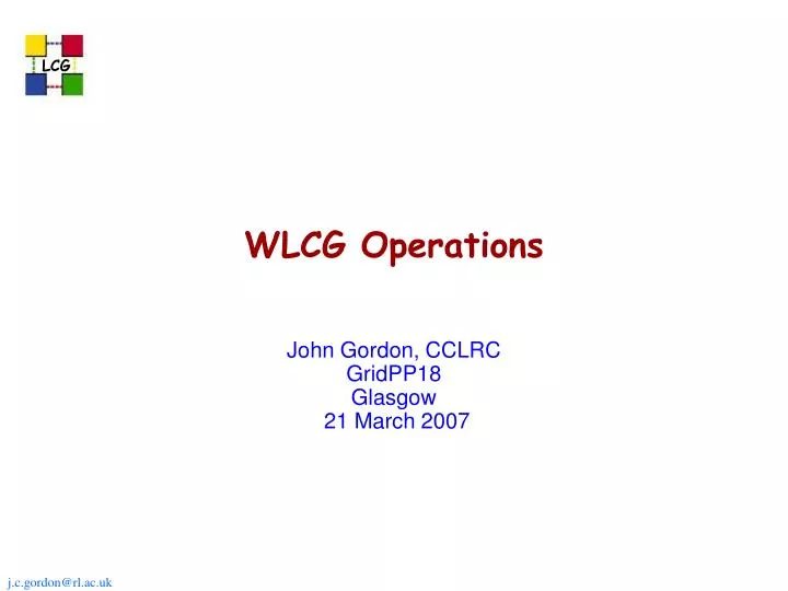 wlcg operations