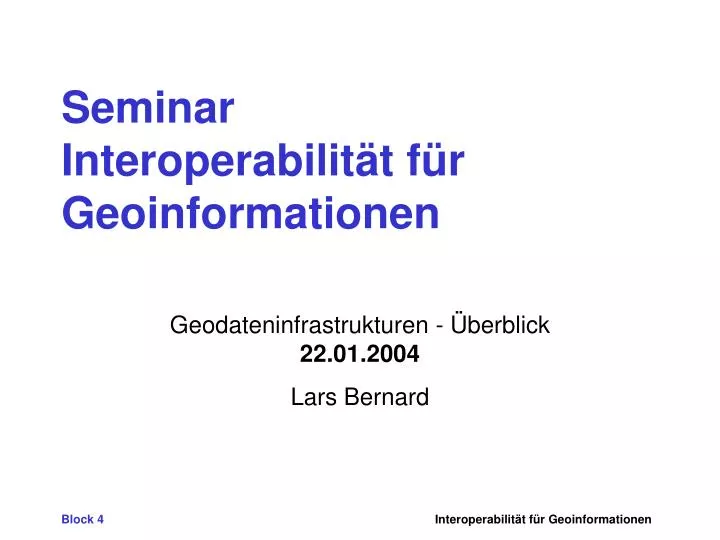 seminar interoperabilit t f r geoinformationen