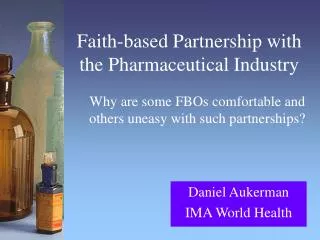 Faith-based Partnership with the Pharmaceutical Industry