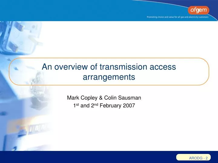 an overview of transmission access arrangements