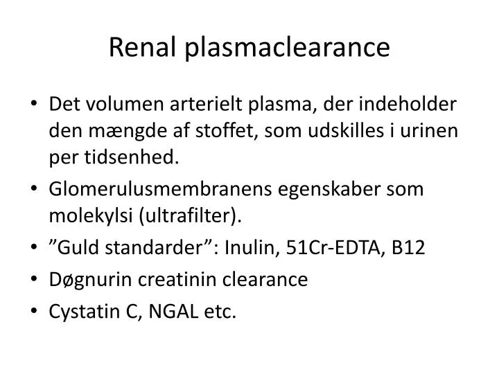 renal plasmaclearance
