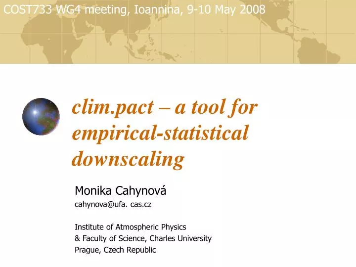 clim pact a tool for empirical statistical downscaling