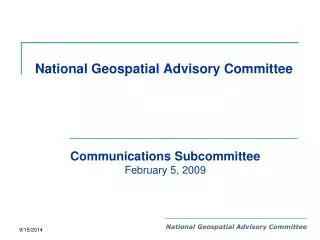 National Geospatial Advisory Committee