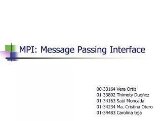 mpi message passing interface