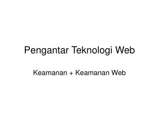 pengantar teknologi web