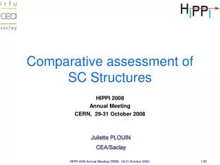 Comparative assessment of SC Structures