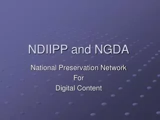 NDIIPP and NGDA