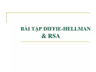 b i t p diffie hellman rsa