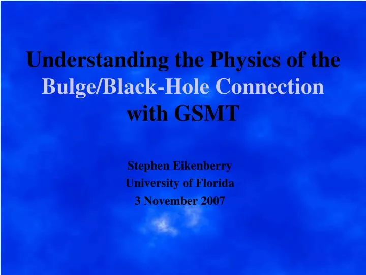 understanding the physics of the bulge black hole connection with gsmt
