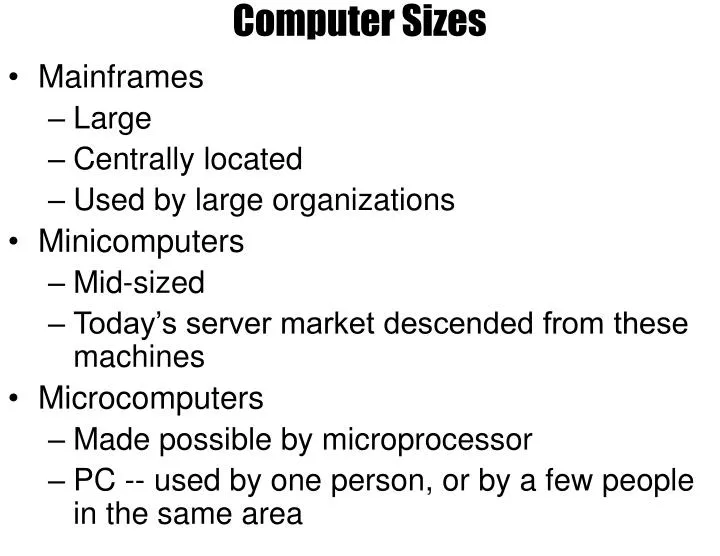 computer sizes