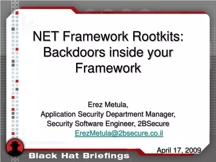 net framework rootkits backdoors inside your framework