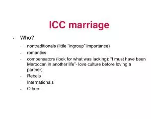 ICC marriage