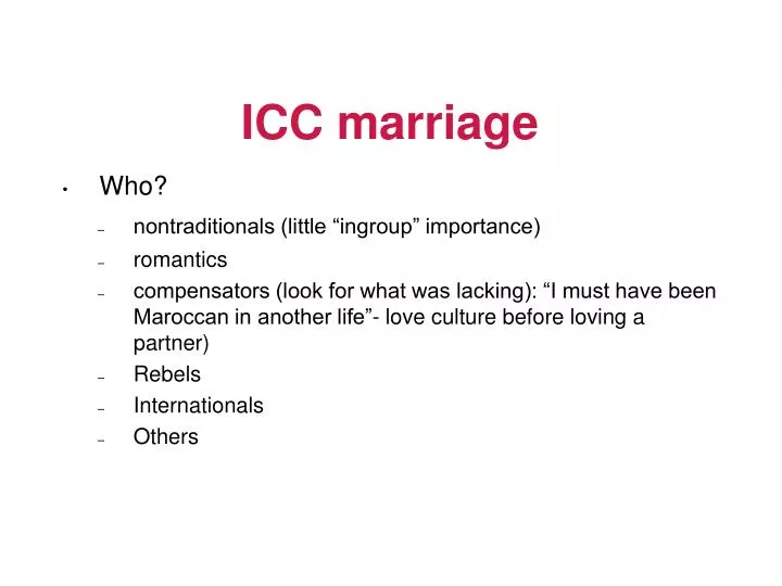 icc marriage