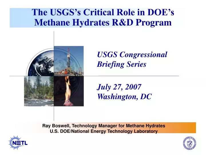 the usgs s critical role in doe s methane hydrates r d program