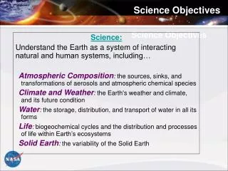 Science Objectives