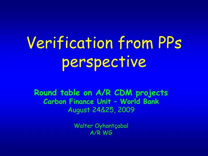 verification from pps perspective