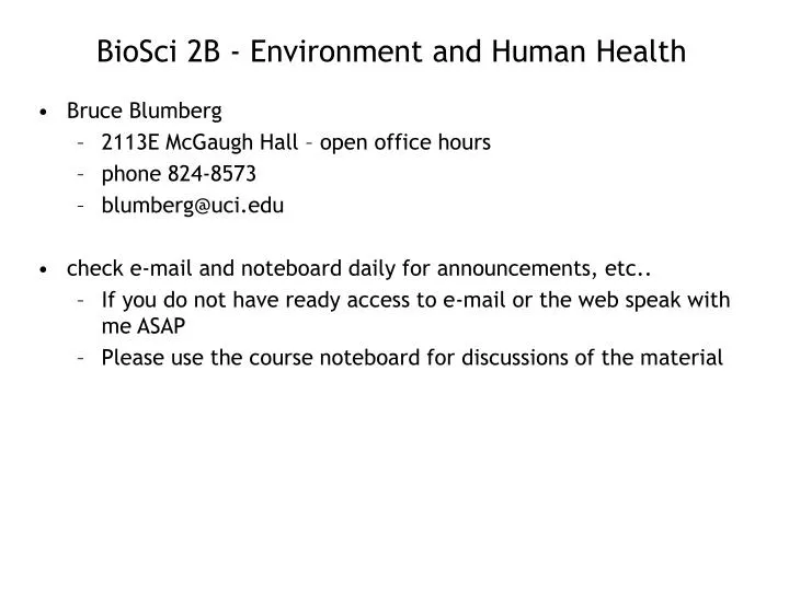 biosci 2b environment and human health