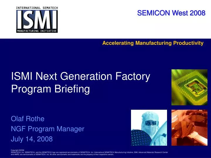 ismi next generation factory program briefing