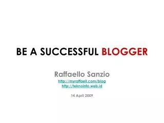 be a success ful blogger