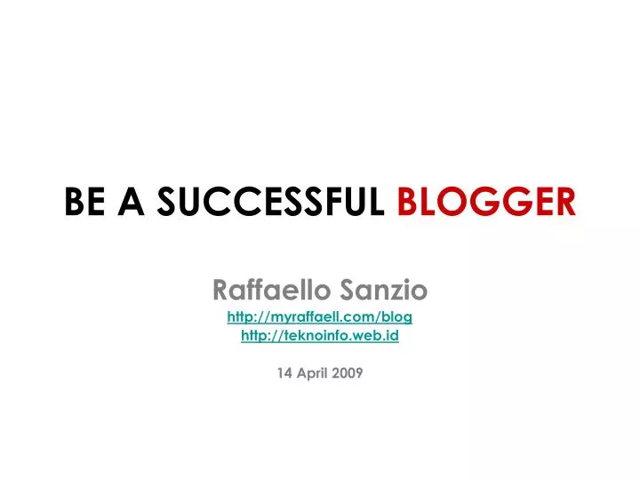 be a success ful blogger
