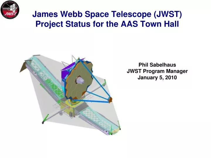 james webb space telescope jwst project status for the aas town hall