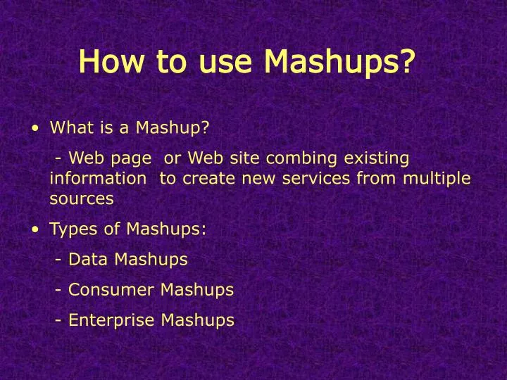 how to use mashups