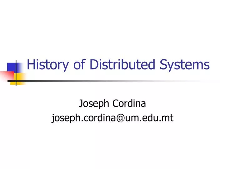 history of distributed systems
