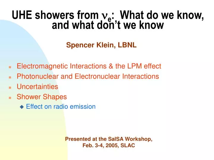 uhe showers from n e what do we know and what don t we know