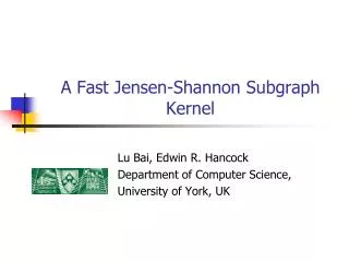 A Fast Jensen-Shannon Subgraph Kernel