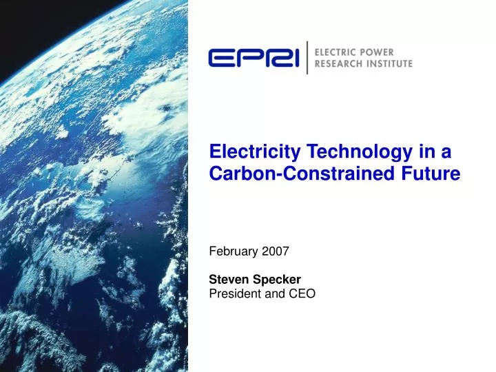 electricity technology in a carbon constrained future